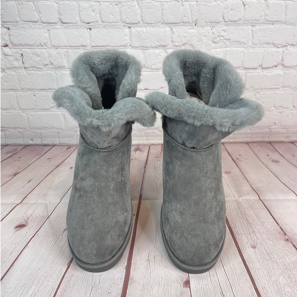 Cushionaire Kenzie Cozy Hidden Wedge Gray Boots Women’s Size 9 - Picture 7 of 11